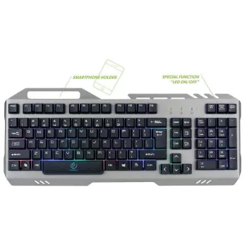 Tastiera da gaming universale Rebeltec Discovery Metal grigia