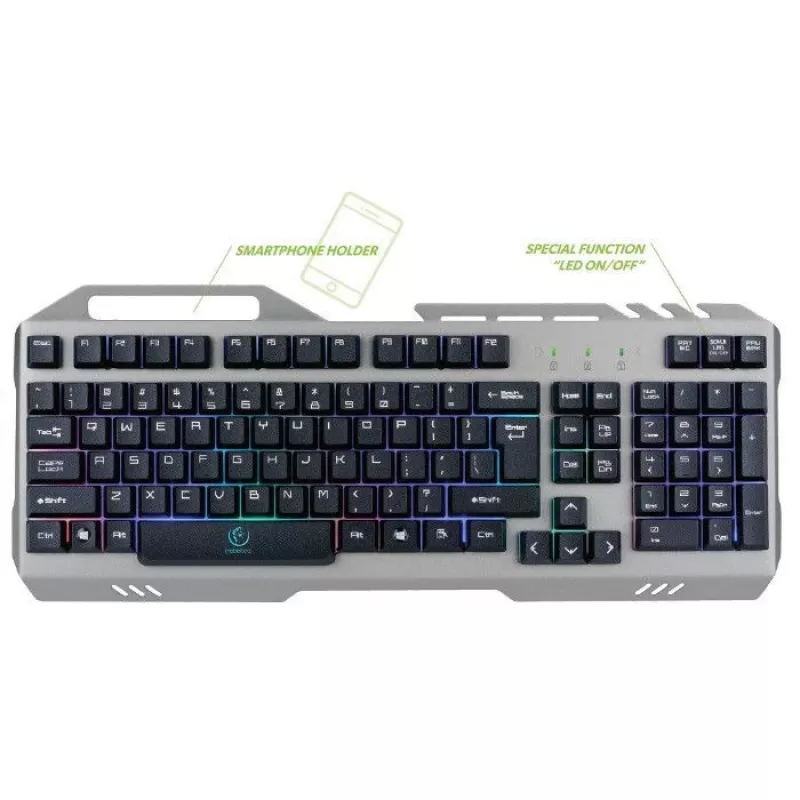 Tastiera da gaming universale Rebeltec Discovery Metal grigia