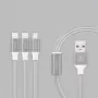 Recci Universal Delicate RCS-H120 3 in 1 Micro USB + 2 x Lightning ricarica rapida 1,2 m grigio