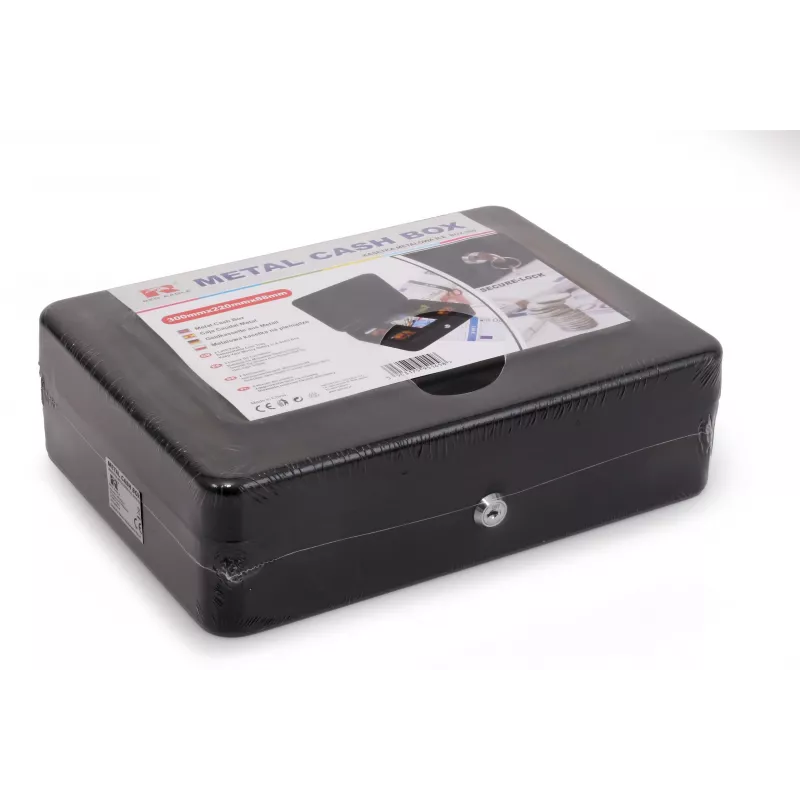 RED EAGLE BOX-300 cassetta di sicurezza in metallo con serratura a chiave, nera, acciaio