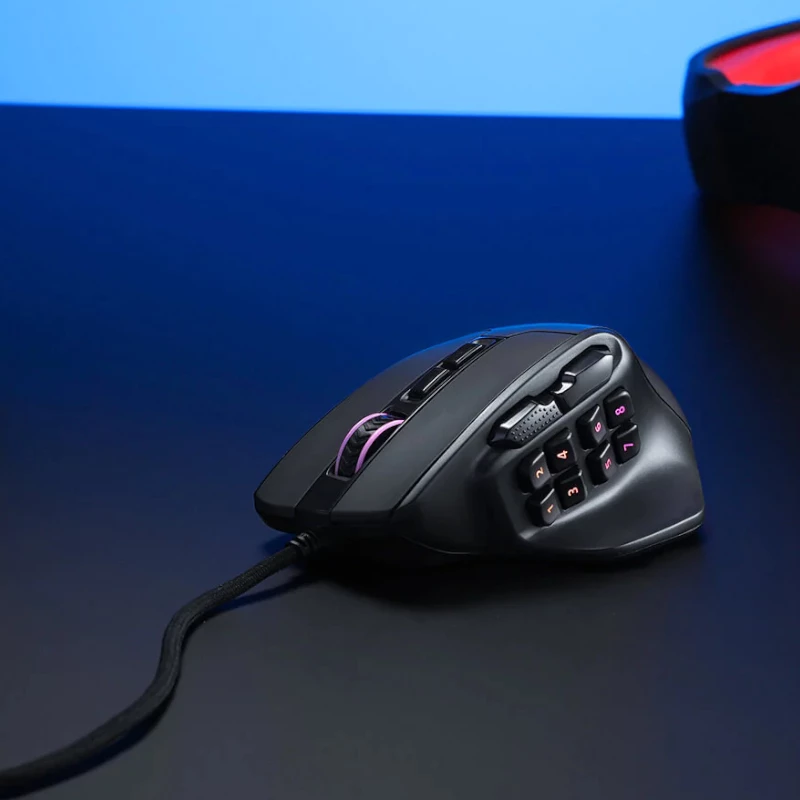 REDRAGON Aatrox mouse da gaming MMO RGB 6200DP - nero