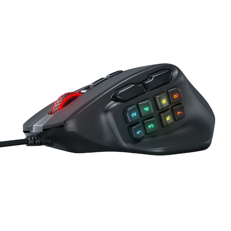 REDRAGON Aatrox mouse da gaming MMO RGB 6200DP - nero