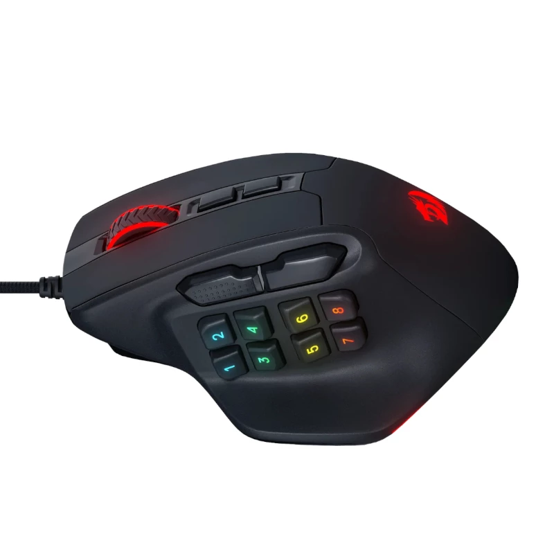 REDRAGON Aatrox mouse da gaming MMO RGB 6200DP - nero