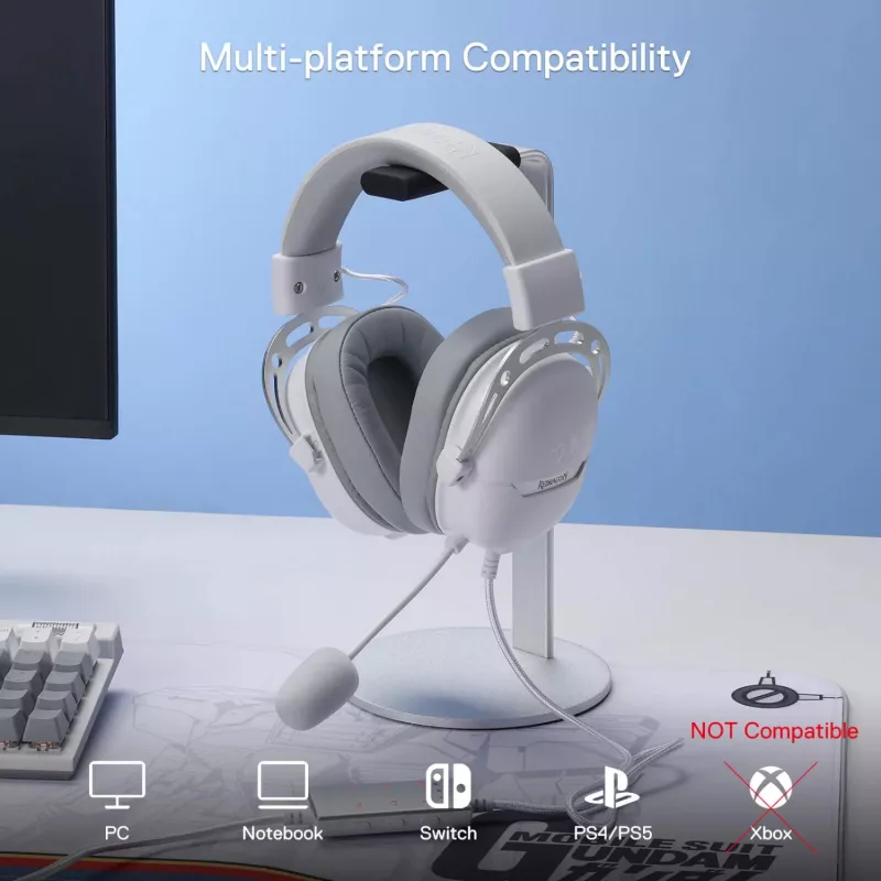 Redragon Aurora Cuffie gaming over-ear, Bianco