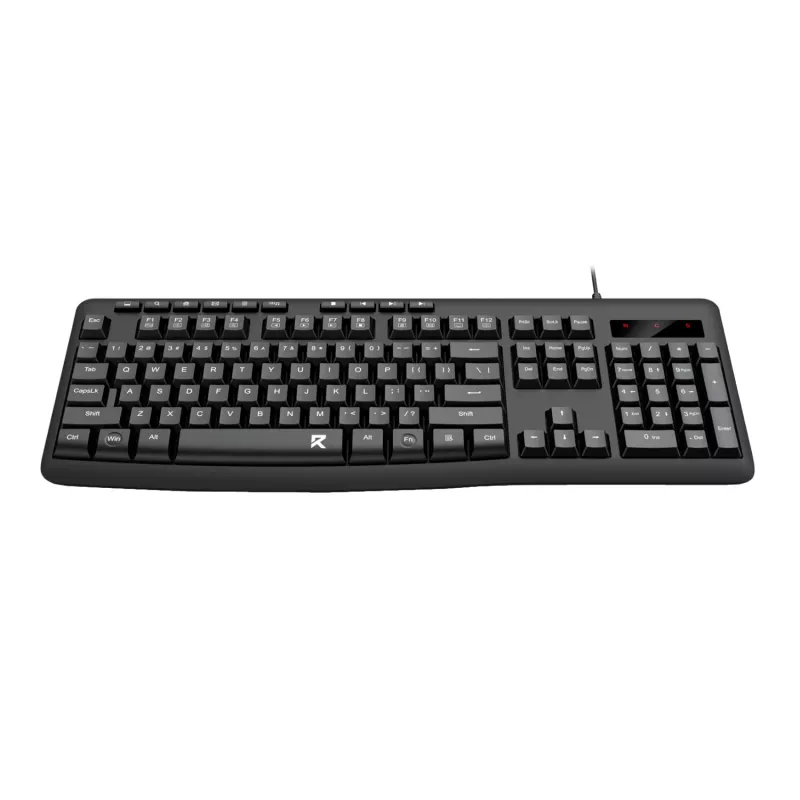 Redragon BK-7366 Tastiera da Ufficio a Membrana Cablata Ergonomica Full-size - Nero