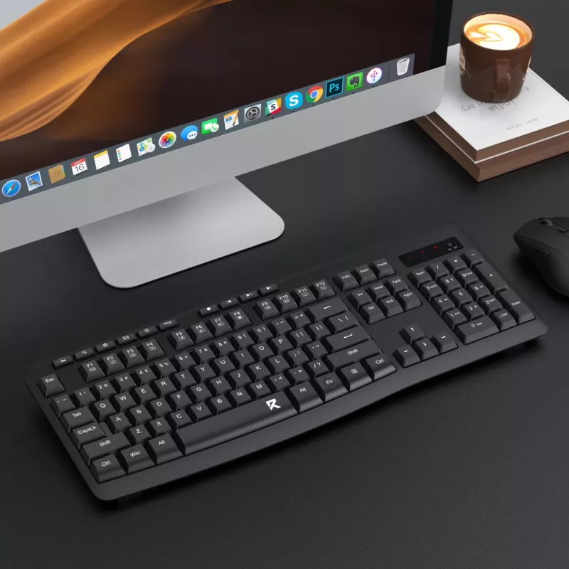 Redragon BK-7367 Tastiera da ufficio a membrana wireless ergonomica full-size - nera