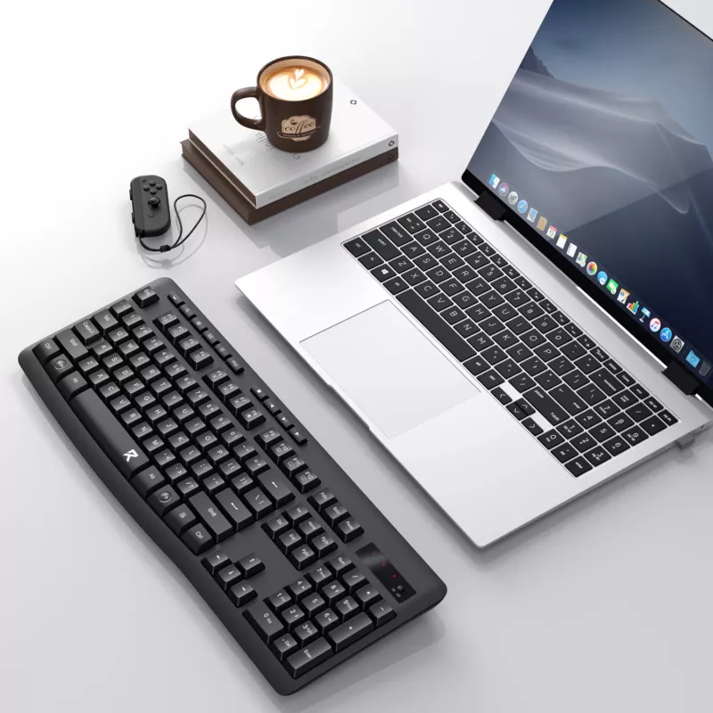 Redragon BK-7367 Tastiera da ufficio a membrana wireless ergonomica full-size - nera