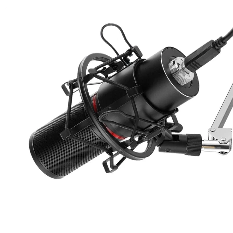 REDRAGON BLAZAR Microfono gaming USB cardioide e treppiede, Nero
