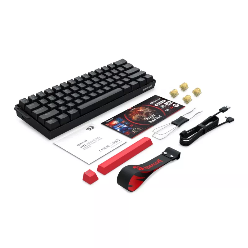 Redragon FIZZ Magnetic Plus Tastiera da gaming RGB 60% - Nero