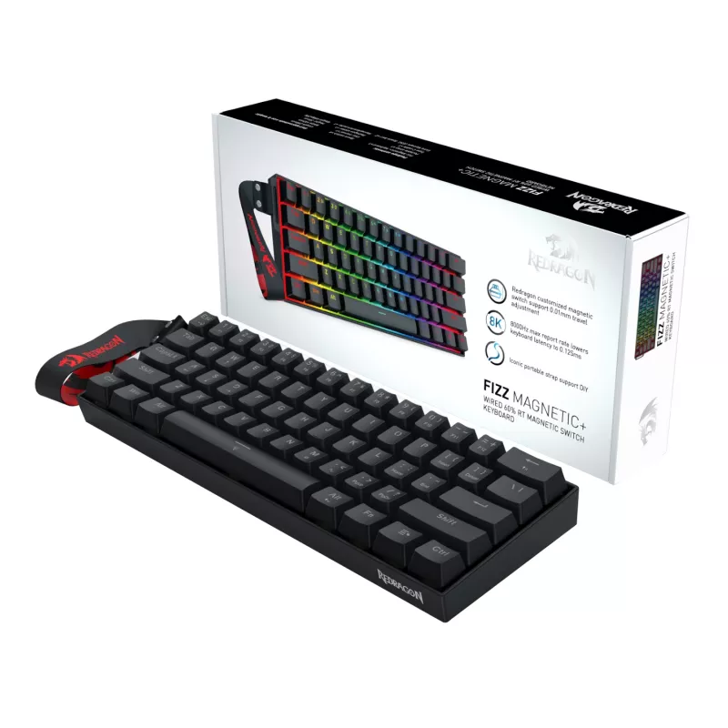 Redragon FIZZ Magnetic Plus Tastiera da gaming RGB 60% - Nero