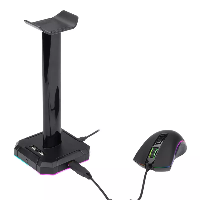 Redragon HA300 Scepter Pro Supporto per headset RGB con hub USB 2.0 a 4 porte