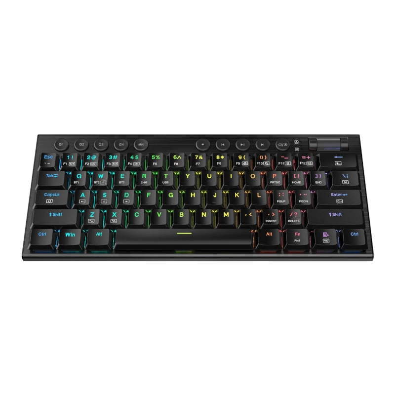 REDRAGON Horus Mini Pro tastiera meccanica da gaming low profile wireless tri-mode 61 tasti - nera (Red Switch)