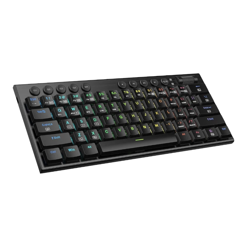 REDRAGON Horus Mini Pro tastiera meccanica da gaming low profile wireless tri-mode 61 tasti - nera (Red Switch)