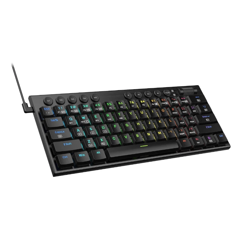 REDRAGON Horus Mini Pro tastiera meccanica da gaming low profile wireless tri-mode 61 tasti - nera (Red Switch)