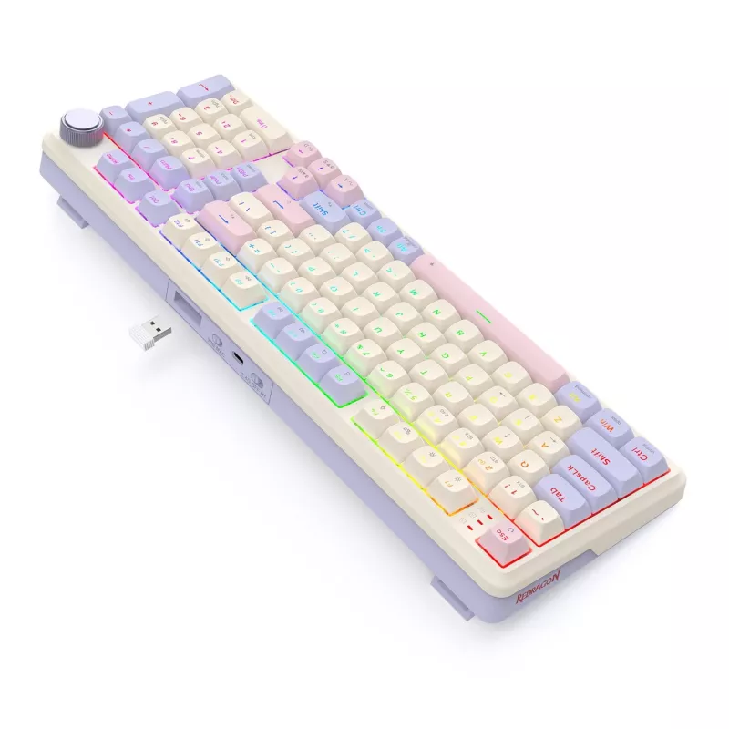 Redragon K768VI-WL Eisa 100 Tastiera gaming wireless, Lilac