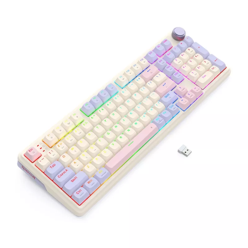 Redragon K768VI-WL Eisa 100 Tastiera gaming wireless, Lilac