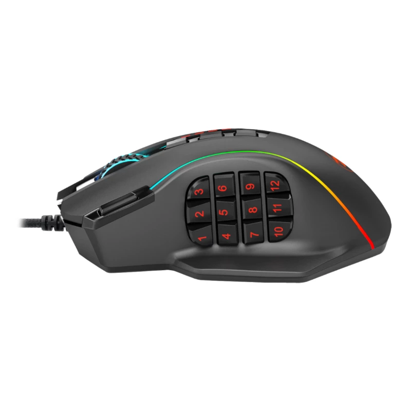 REDRAGON PERDICTION 4 12400DPI RGB Mouse gaming ergonomico MMO - nero