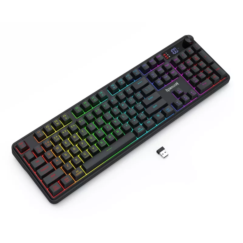 Redragon RM104 PRO VOLCANO tastiera da gaming meccanica wireless RGB - nero