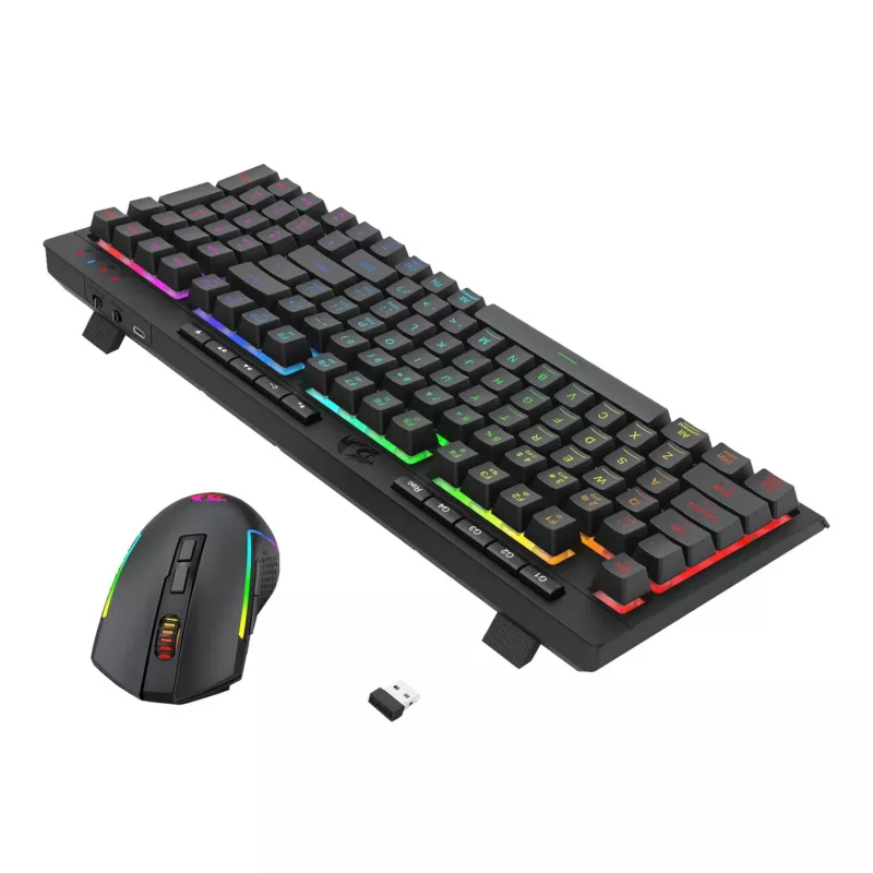 Redragon RYLO PRO S142 combo tastiera e mouse da gaming RGB tri-mode