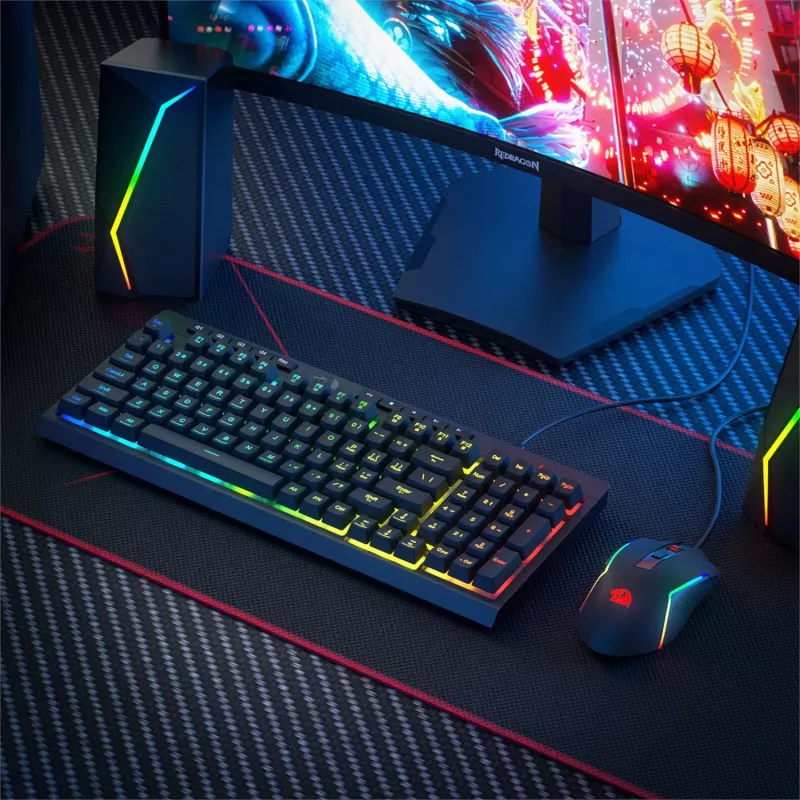 Redragon RYLO S141 Tastiera e mouse gaming a membrana combo con filo