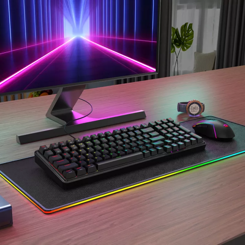 Redragon S162 combo tastiera e mouse da gaming meccanica wireless 3 modalità RGB - nero