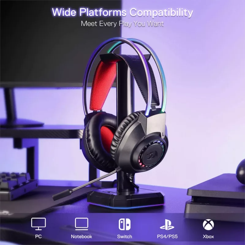 Redragon SCREAM Headset gaming over-ear RGB - nero