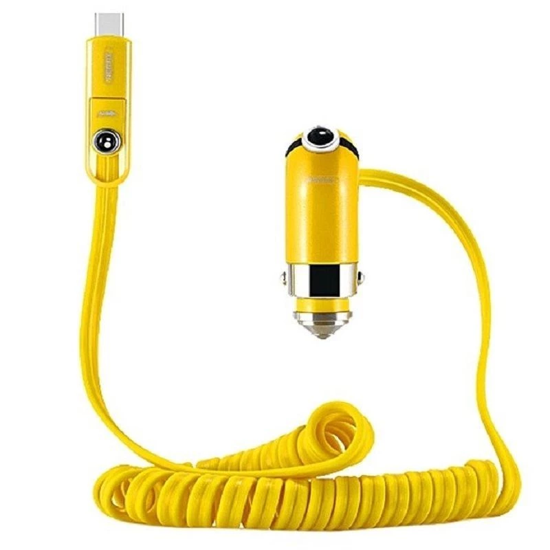 REMAX Cutie Caricabatterie da auto Giallo - 2 porte USB-A 4.2A uscita totale