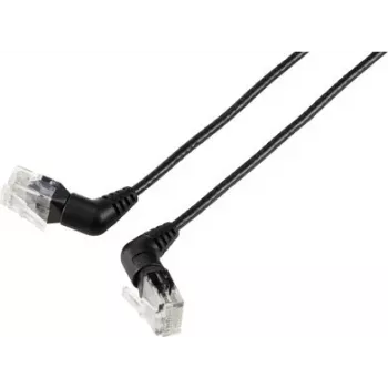 Renkforce RF-6071540 cavo patch di rete CAT 6 U/UTP, RJ45, 0,5 m, nero, connettori angolari girevoli a 360°