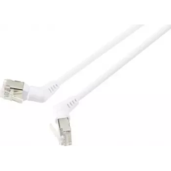 Renkforce RF-6071568 cavo patch CAT 6a F/UTP, RJ45, 2 m, bianco, connettori girevoli a 360°, uscita angolare