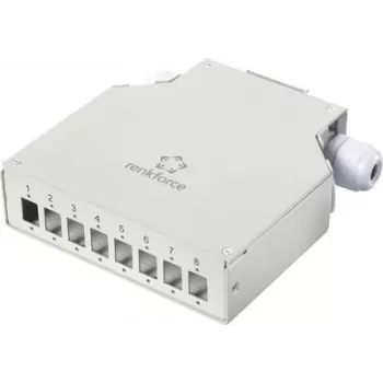 Renkforce RF-7187896 adattatore per guida DIN, case 8 porte vuoto, grigio chiaro