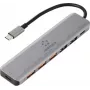 Renkforce RF-7465828 hub USB-C 6 in 1, 3x USB-A 3.0, dati USB-C, HDMI 4K, PD 100W, grigio