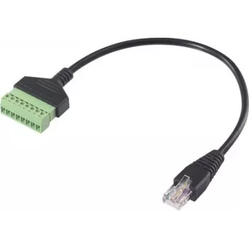 Cavo adattatore di rete Renkforce RJ45, connettore maschio RJ45 a morsettiera a vite, 8P8C, 30 cm, nero RF-6443978