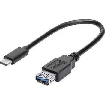 renkforce cavo adattatore USB-C a USB 3.0 A con OTG, 0,15 m, nero, contatti dorati