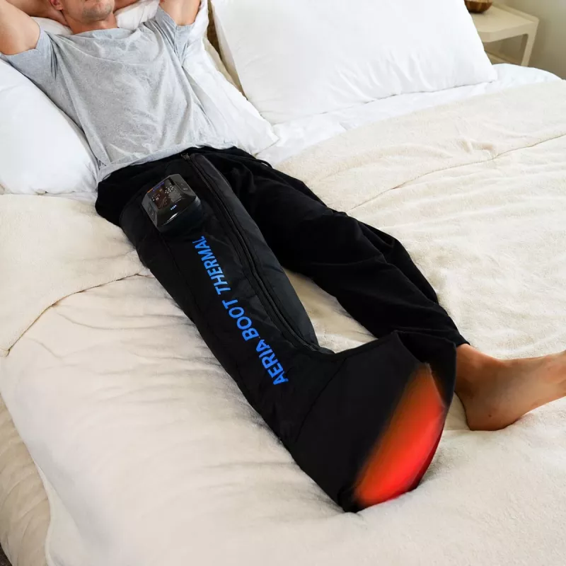 RENPHO massaggiatore gambe WML01 – terapia a pressione d'aria e calore per piedi, polpacci e gambe, grigio/nero