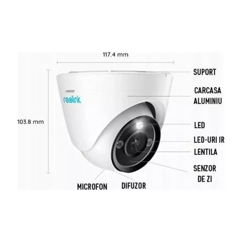Reolink P344 Telecamera dome PoE 12MP con ricerca video AI