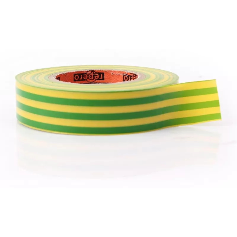 REPERO 701 Nastro isolante in PVC giallo-verde 19mm x 20m