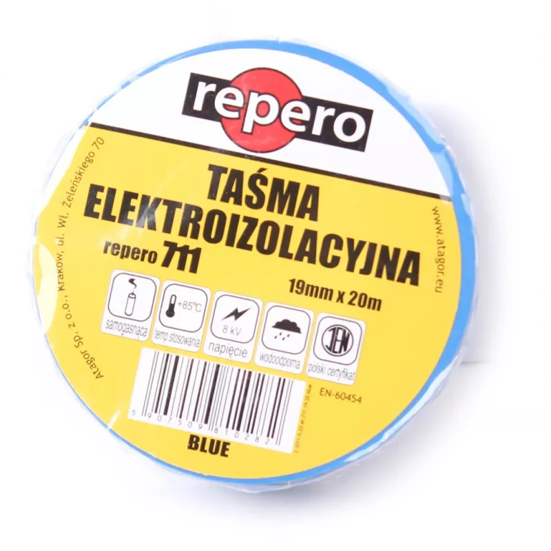 REPERO 711E Nastro isolante in PVC blu 19mm x 20m