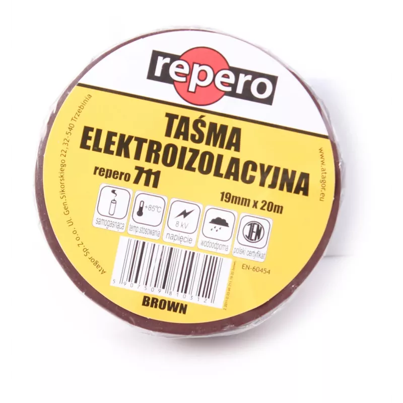 REPERO 711E nastro isolante in PVC marrone 19 mm x 20 m