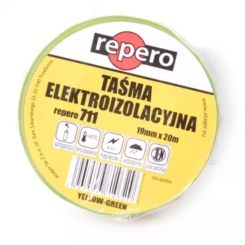 REPERO 711E nastro isolante elettrico in PVC giallo-verde 19 mm x 20 m
