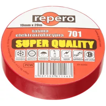 REPERO TTE701S2-0019-20 nastro isolante in PVC rosso 19 mm x 20 m