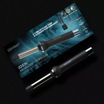 Revamp TO-2750-EU2 Progloss iGEN arricciacapelli in ceramica senza fili 25mm nero/oro rosa