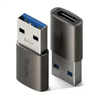 Ringke Convertitore connettore maschio USB a connettore femmina USB-C (2 pezzi) Gunmetal