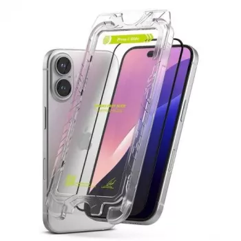 Ringke iPhone 15/16 Screen Protector Premium Easy Slide Vetro Temperato 9H con guida di installazione (confezione da 2) Trasparente