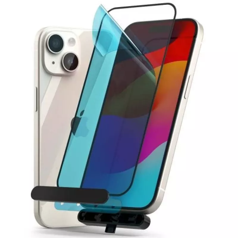 Ringke iPhone 15/16 Pellicola protettiva per display Privacy vetro temperato 9H con dima per l'installazione trasparente