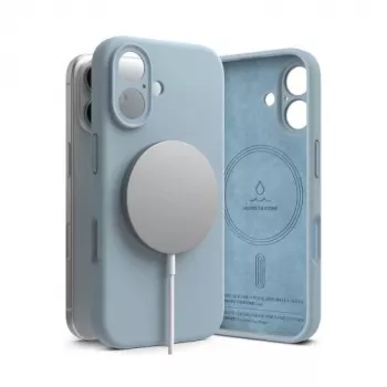 Ringke iPhone 16 Cover Silicone Magnetico Blu