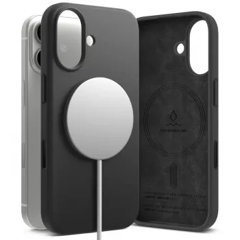 Ringke Cover per iPhone 17 in silicone magnetica nera
