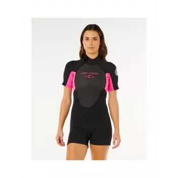 Muta springsuit con zip posteriore Rip Curl Omega - Black/Pink - donna - taglia S