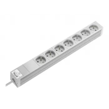 Rittal 7240510 PDU rack 19 pollici 1U, 7x prese CEE 7/5, 230V 16A, cavo 2m, grigio