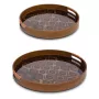 Rituali Domestici Galateo Set di 2 vassoi rotondi da portata, melamina bianca, 38 cm e 30 cm