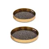 Rituali Domestici Galateo Set di 2 vassoi rotondi in metallo nero
